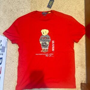 NEW POLO RALPH LAUREN RED POLO BEAR T SHIRT